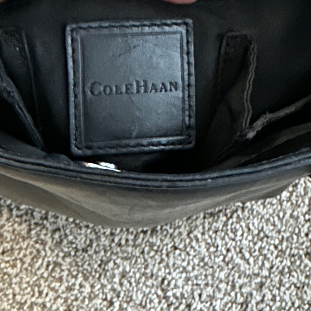 Cole Haan black vintage leather bag. - Picture 2 of 8